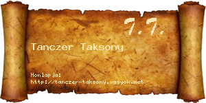 Tanczer Taksony névjegykártya